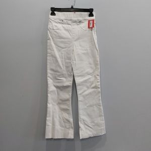 Spanx Cropped Flare White Denim Jeans XS